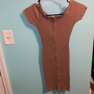 Tan Fitted Dress